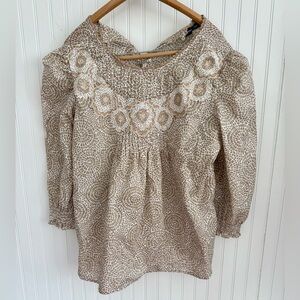 Nautica Beige 100% Cotton Top size XL